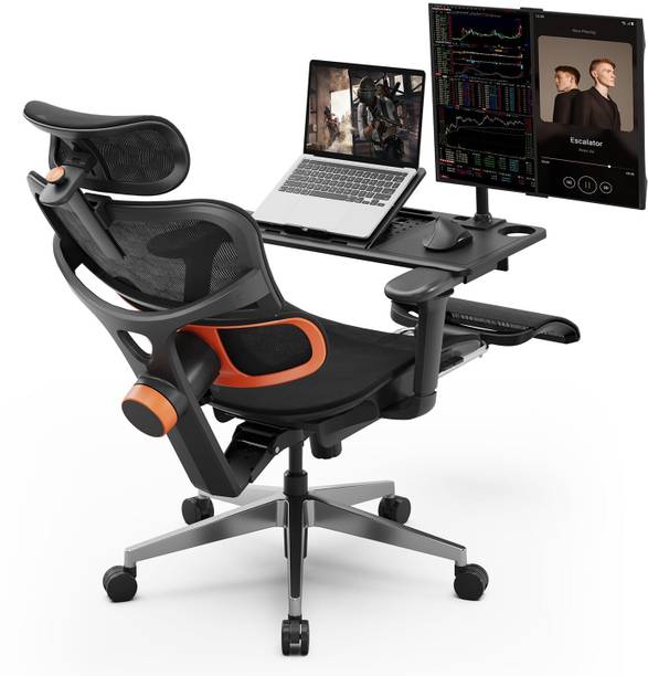 Drogo Ergonomic Office Chair for Work from Home Computer Gaming Chair Tray 5D Headrest Mesh Office Executive Chair
