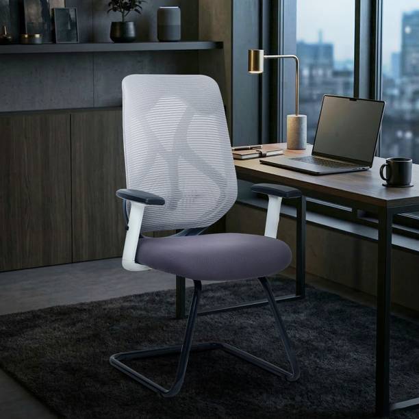 IAFA Ergolux Grey Mesh Mid Back | Ergonomic | Heavy Duty Frame | Study Chair | Fabric Office Visitor Chair