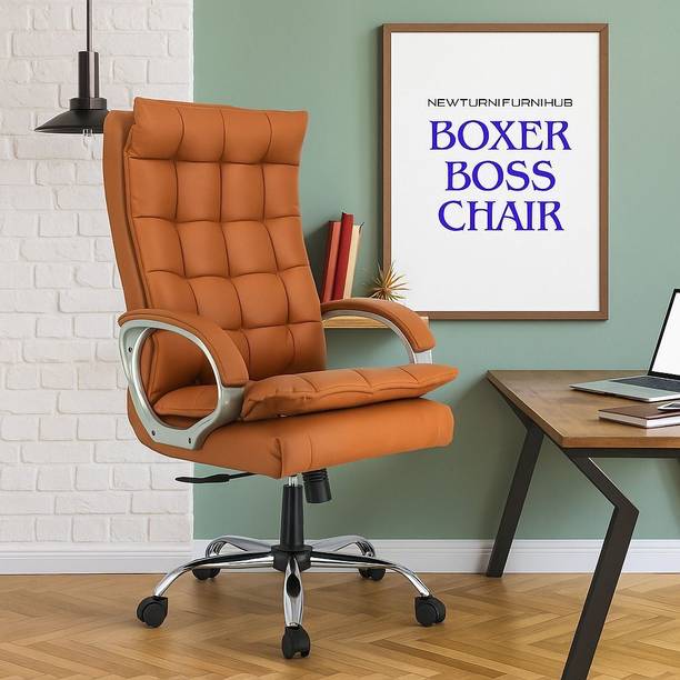 Newturn BOXER Premium Leather Boss office chair with 2 Yrs parts repl. Wty Leather Office Adjustable Arm Chair