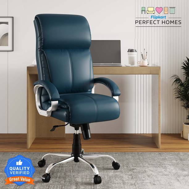 Flipkart Perfect Homes Henry Split Leather Office Adjustable Arm Chair