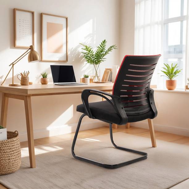 Comfort Mantra Ergonomic Office Chair Mid Back with Armrest Fabric Office Visitor Chair