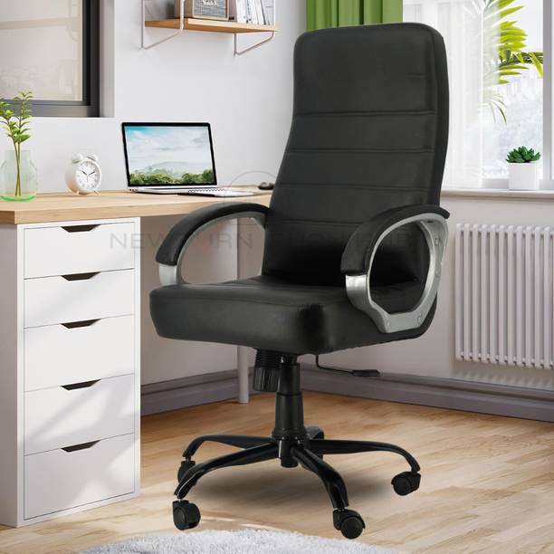 Newturn ROLEX orthopeadic Leather Boss Revolving office Chair with 1yrs parts repl. wty Leather Office Adjustable Arm Chair