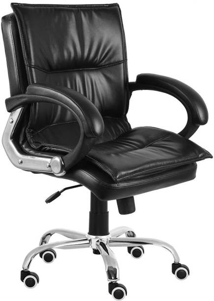 KRISHTHA Boss Mid-Back Century Drafting Staff, Workstation, Desk, Work From Home Leatherette Office Executive Chair