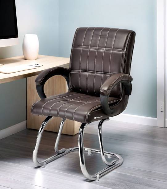 NEW GOYAL FURNITURE Office visitor Home computer study reception school library without wheels Leatherette Office Arm Chair