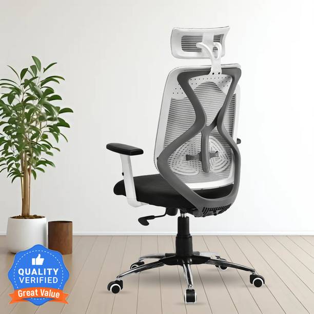CRATVZ Rios Ergonomic Chair with 3 Years Warranty, Home Desk Office Chair, Mesh Office Executive Chair