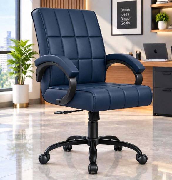 ZRF ZRF Mid back Work from home/Office/study/desk Leatherette Office Adjustable Arm Chair