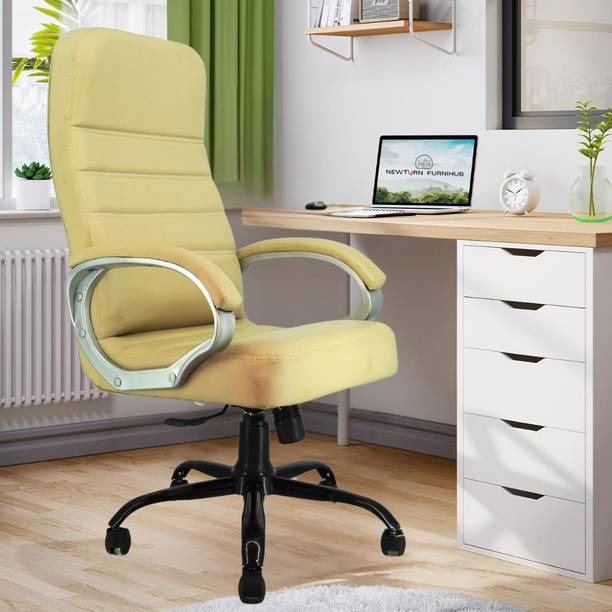 Newturn ROLEX orthopeadic Leather Boss Revolving office Chair with 1yrs parts repl. wty Leather Office Adjustable Arm Chair