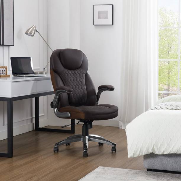 TECHSEAT 2 Years of Warranty | High Back | Ergonomic | Home & Office Leatherette Office Adjustable Arm Chair