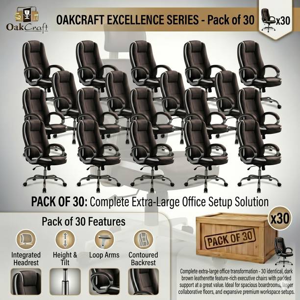Oakcraft Luxury HIGH Back with Steel Base Leatherette Office Executive Chair