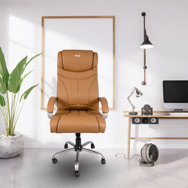 Jeelo Legacy Executive High Back Chair | Durable HeavyDuty,Cushioned Seat Boss Chair | Leatherette Office Adjustable Arm Chair