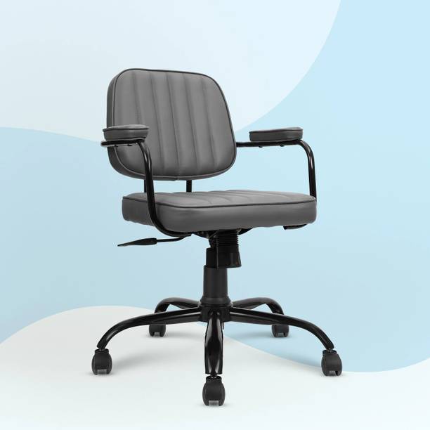 Vergo Mind Ergonomic Chair, Swivel Revolving, Metal Base, Home, Office, Desk, Students Leatherette Study Arm Chair
