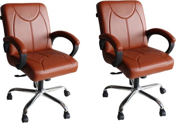P P CHAIR Executive Mid Back Ergonomic Home & Office Study Reception revolving Chair Leatherette Office Arm Chair