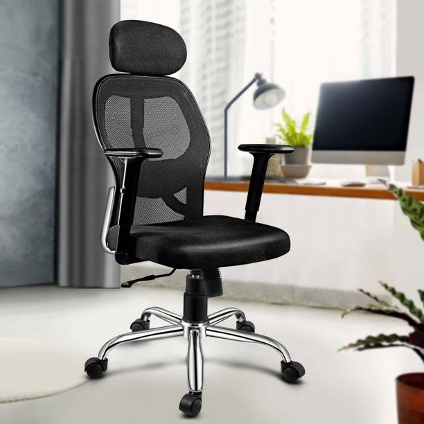 Oakcraft Matrix Ergonomic with Height Adjustable Handrest and Locking Mechanism Mesh Office Adjustable Arm Chair