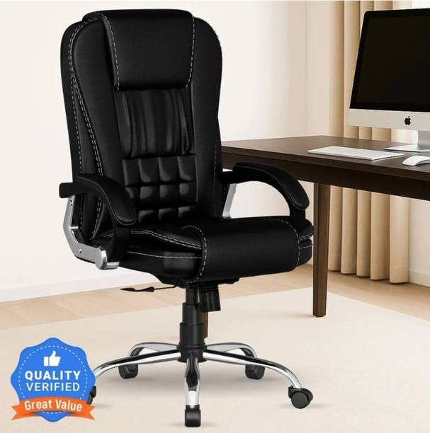 DPI A47 Office Boss Designer Chair PP Chrome Arms High Back Executive Chair Leatherette Office Arm Chair