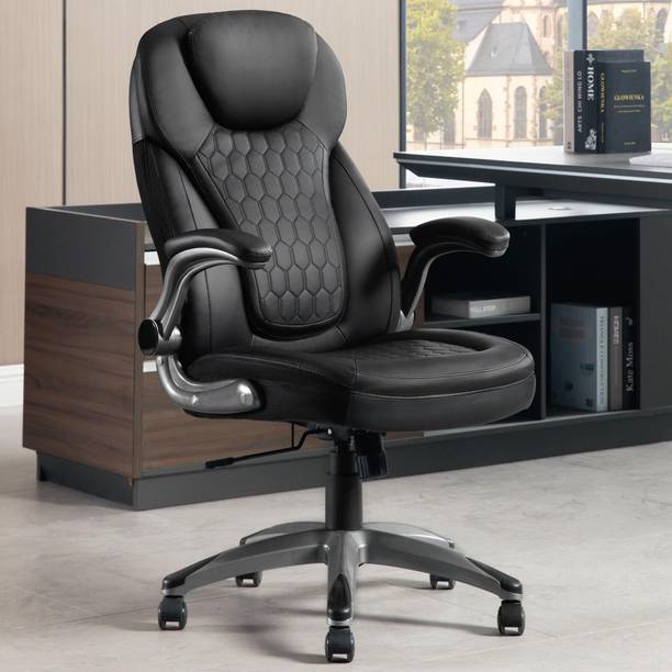 TECHSEAT 2 Years of Warranty | High Back | Ergonomic | Home & Office Leatherette Office Adjustable Arm Chair