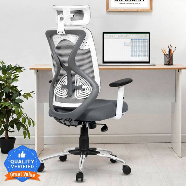 Da URBAN Merlion Grey High Back Ergonomic Mesh Office Mesh Office Executive Chair