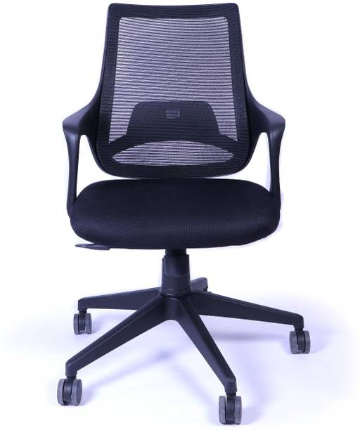 Kiyansh Pears Mesh Mid-Back Office Chair PU Seat,||Imported Nylon Base with 60mm Caster Mesh Office Adjustable Arm Chair