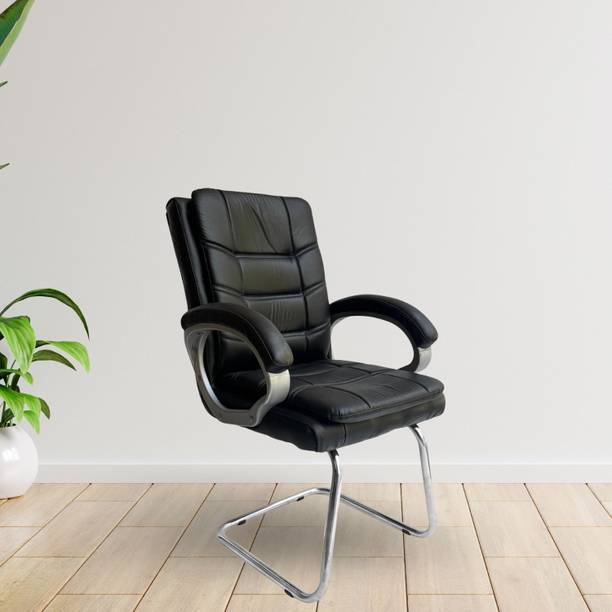 ACTIVA Star Executive Visitor Chair For Study,Home,Reception|Cushioned Seat Back Leatherette Office Visitor Chair