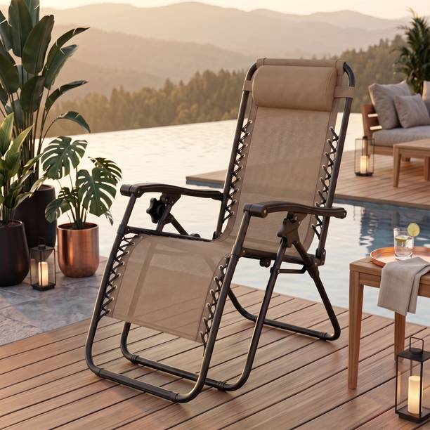 softland Solace Zero Gravity Chair For Lounge,Easy Chair for Lawn Portable and Foldable Metal Outdoor Chair