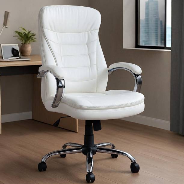 MRC Executive Chairs MRC Majesty HB Ergonomic Boss Chair with Recline Tilt Lock & Chrome Bae Leatherette Office Executive Chair