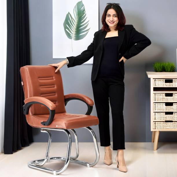 TARUN GRAMUDYOG Comfortable and Stylish Arm chair without wheel for Home or Office reception Leatherette Office Arm Chair