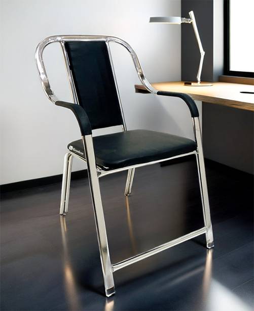 KITHANIA Chrome Chair Office Visitor Study Home Multipurpose with a leatherette Cushion Leatherette Dining Chair