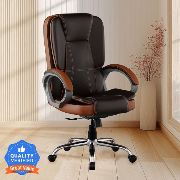 CRATVZ Sitara, Office Chair, Executive Chair, Heavy Metal Base with 3 Years Warranty Leatherette Office Executive Chair