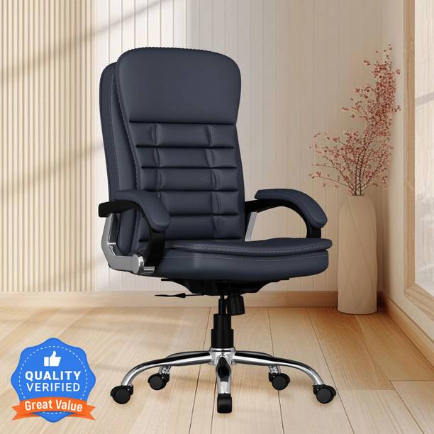 CRATVZ ErgoEdge, Office Chair, Executive Chair, Heavy Metal Base with 3 Years Warranty Leatherette Office Executive Chair