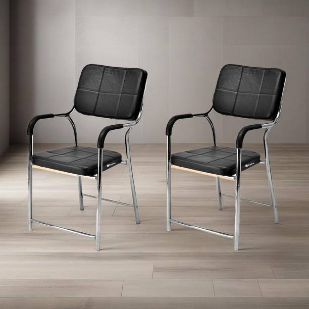SOMRAJ Chair Without Wheels Visitor Study Office Computer Hostel School Library Leatherette Office Visitor Chair