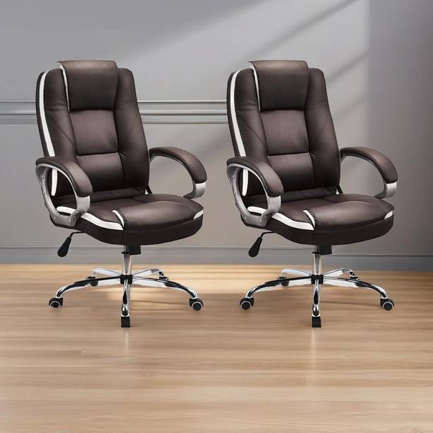 ओकक्राफ्ट Gloster High Back Ergonomic Back and Arm Rest लेदरेट ऑफिस एग्जिक्यूटिव चेयर