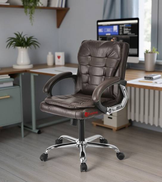 RATISON Ergonomic Office Home study reception Revolving double cushion Chair with arms Leatherette Office Arm Chair