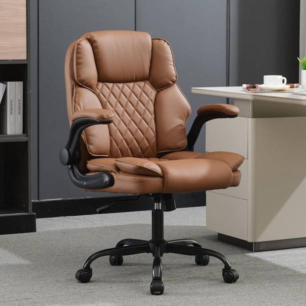 TECHSEAT 2 Years of Warranty | High Back | Ergonomic | Home & Office Leatherette Office Adjustable Arm Chair