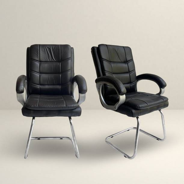 ACTIVA Star Executive Visitor Chair For Study,Home,Reception|Cushioned Seat Back Leatherette Office Visitor Chair