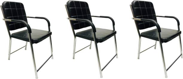 GOYALSON Chair Executive Office Visitor Chair Study Chair for Students with arm Rest Leatherette Office Visitor Chair