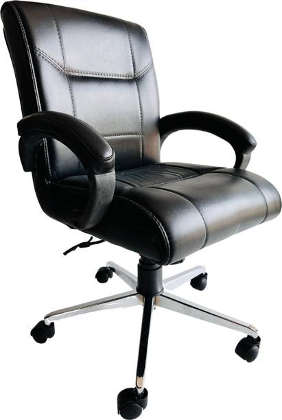 NEW GOYAL FURNITURE Comfortable leather chair for office work from home restaurant cafe hotel Leatherette Office Arm Chair