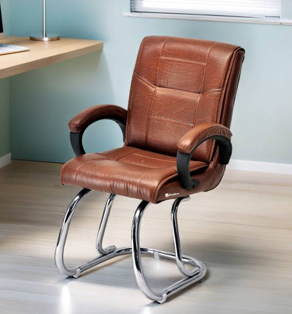 APPLE FURNITURE Executive visitor Chair with arm Rest and Cushioned seat Back Leatherette Office Arm Chair
