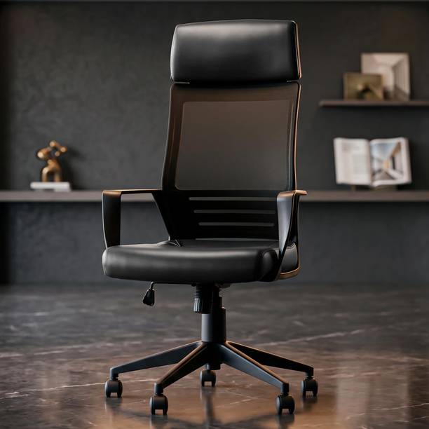 Drogo Lumina Pro Ergonomic Premium Leatherette Office Chair for Work from Home Mesh Office Executive Chair