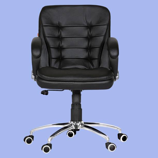 SHLINDIA Executive Office Chair Leatherette High Back Swivel Adjustable Computer Chair Leather Office Adjustable Arm Chair