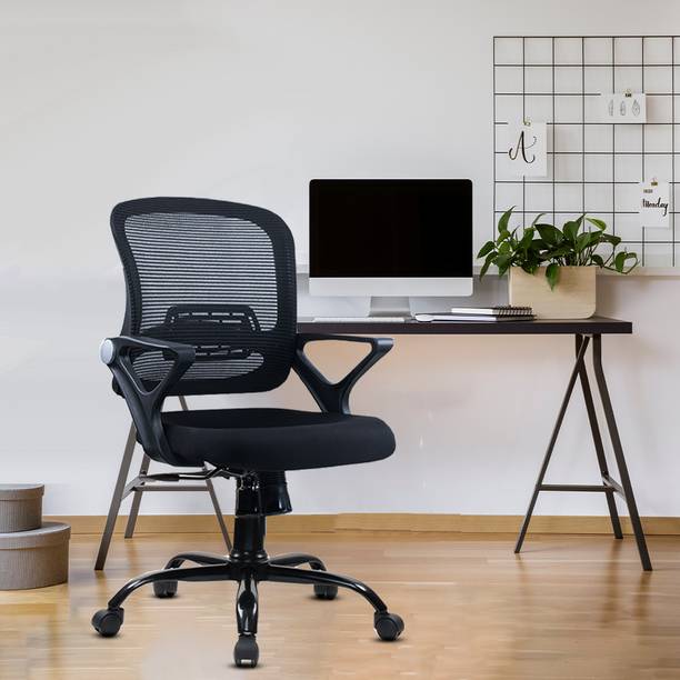 GREEN SOUL Pebble Mid Back Ergonomic|Home, Office, WFH|Moulded Foam|Extra Comfort Mesh Office Adjustable Arm Chair