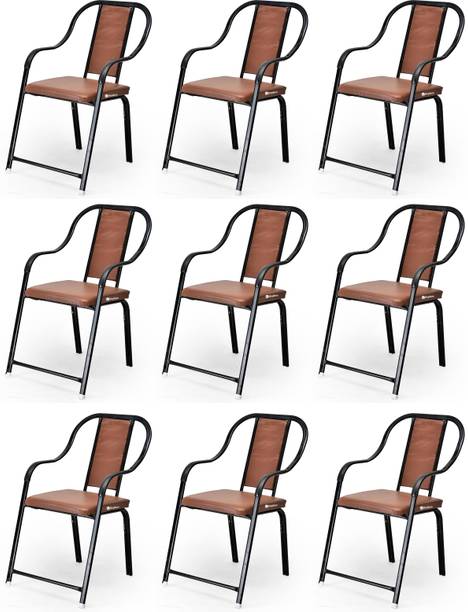 Goyal Steel & Furniture Industries Comfortable Modern Leatherette cast iron Dining Chair for Kitchen Living Room Metal Dining Chair