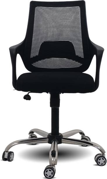 My Cubicles Ergonomic Mesh Office Chair with Lumbar Support, Fixed Armrests & Spider Base Mesh Office Adjustable Arm Chair