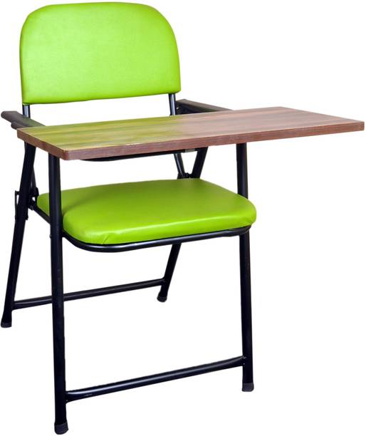 FURNIMAX Folding Study Chair With Cushion & Adjustable Writing Pad Cotton Blend Study Arm Chair