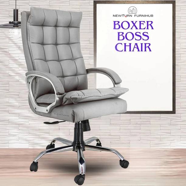 Newturn BOXER Premium Leather HIGH BACK Boss Revolving Chair with 2 years warranty Leather Office Adjustable Arm Chair