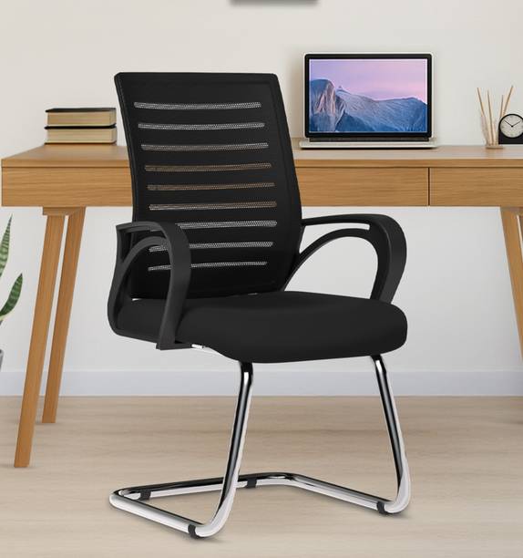 Da URBAN Tulip Black Mesh Mid Back | Ergonomic | Heavy Duty Frame | Study Chair | Mesh Office Visitor Chair