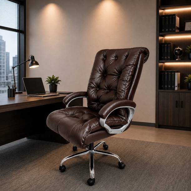 NNSF Leatherette, Wool, Cotton Blend, Cotton Office Adjustable Arm Chair