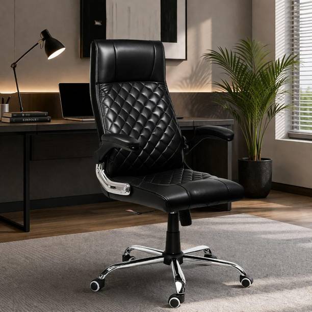 Universe interiors Lumania Office Chair Leather Office Arm Chair