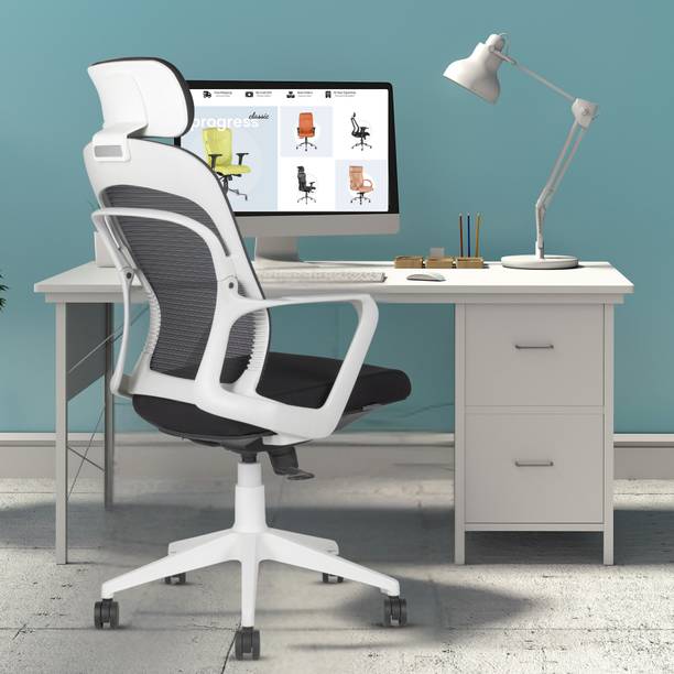 HUMAN METHOD ALEX High Back Ergonomic| Lumber Support|Adj Head | Single Synchro Mesh Office Arm Chair