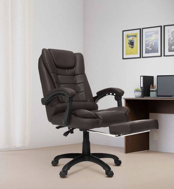 ardasinterior Ardas Interior Leatherette Executive Chair In Brown Colour Leatherette Office Adjustable Arm Chair