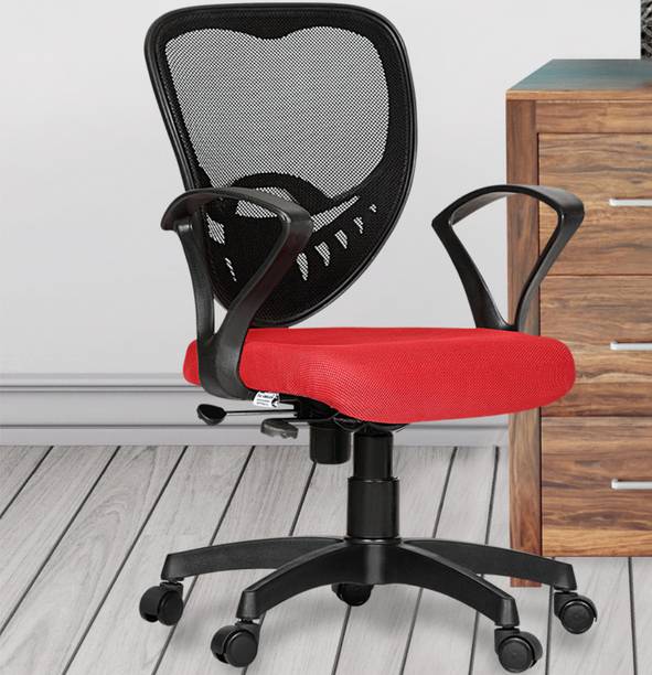 Da URBAN Carex Red Mesh Mid Back Revolving | Ergonomic | Home & Office| Mesh Office Executive Chair