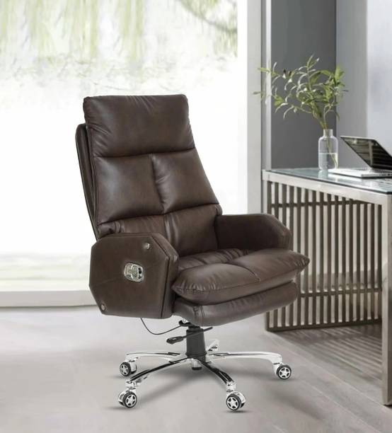 ardasinterior Otimo Leatherette Executive Chair In Brown Colour Leatherette Office Adjustable Arm Chair